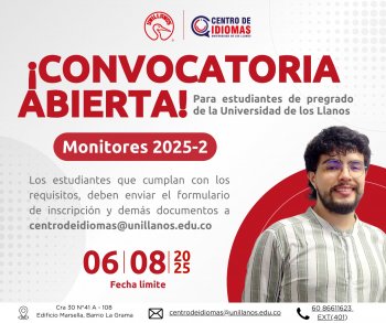 CONVOCATORIA DE MONITORES PARA EL PERIODO 2025-2